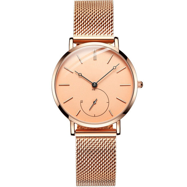Reloj de Cuarzo Impermeable con Esfera Pequeña para Mujer