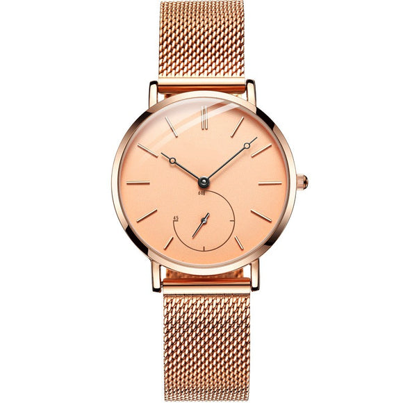 Reloj de Cuarzo Impermeable con Esfera Pequeña para Mujer