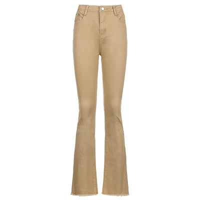 Pantalones Bootcut Café de Cintura Alta con Stretch para Mujer - Image 17