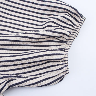Blusa Rayada con Moño - Manga Corta Versátil para Verano - Image 13