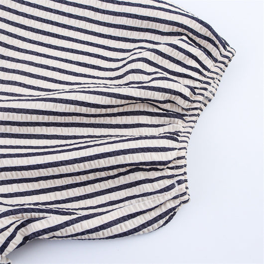 Blusa Rayada con Moño - Manga Corta Versátil para Verano - Image 13