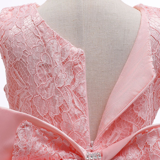 Vestido de Princesa para Primer Año con Moño y Encaje - Image 19