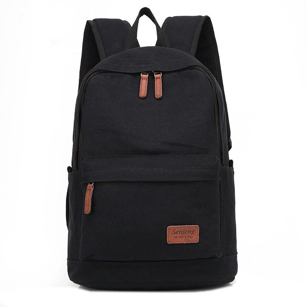 Mochila de Lona Retro para Hombre - Bolsa de Viaje de Gran Capacidad con Compartimento para Laptop
