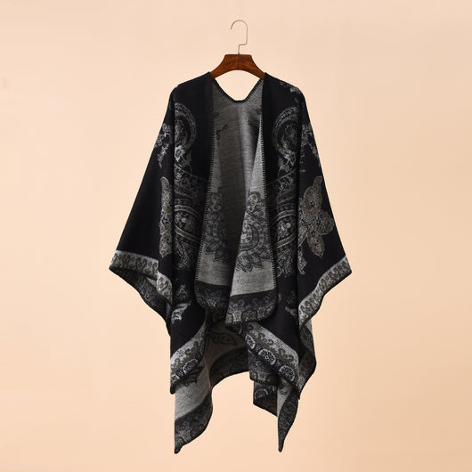 Poncho Cuadros Elegante para Viajes Invierno - Abrigo Cálido y Sofisticado - Image 11