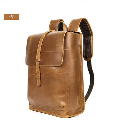 Mochila de Cuero para Viajes de Gran Capacidad con Compartimento Laptop - Image 9