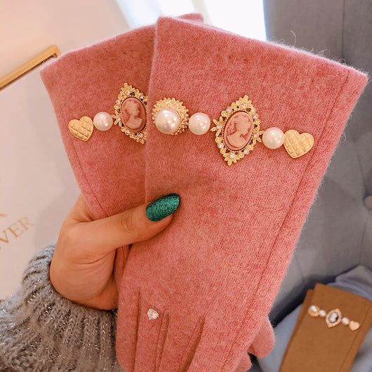 Guantes de Perla con Retrato Antiguo para Mujer - Image 16