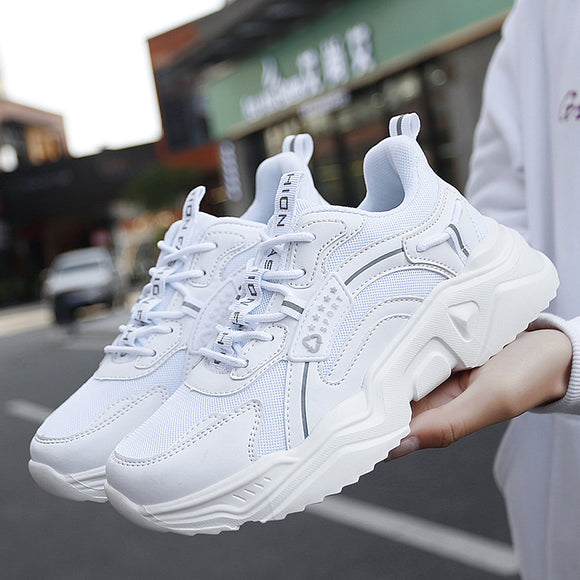 Zapatillas Deportivas Gruesas Blancas para Mujer - Estilo Trendy Casual Primavera Verano