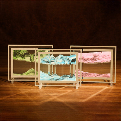 Adorno de Vidrio con Pintura de Paisaje Arenoso Fluido - Image 2