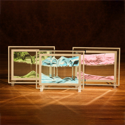 Adorno de Vidrio con Pintura de Paisaje Arenoso Fluido - Image 2