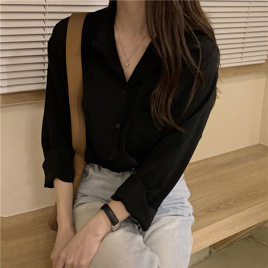 Camisa Suelta de Manga Larga Ligera para Mujer
