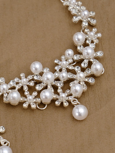 Conjunto de Aretes y Collar con Perlas y Cristales para Mujer - Image 41