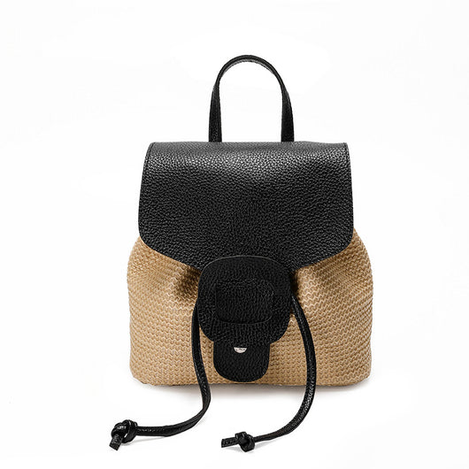 Mochila de Viaje Compacta para Mujer - Bolso Tejido de Paja - Image 10