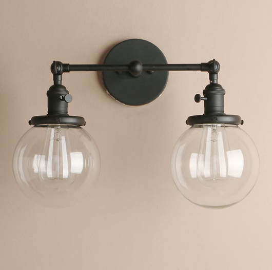 Lámpara de Pared Espejo Esférico Industrial para Dormitorio y Baño - Image 8
