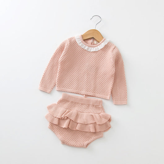 Conjunto de Dos Piezas para Bebé: Cardigan Tejido y Shorts - Image 5