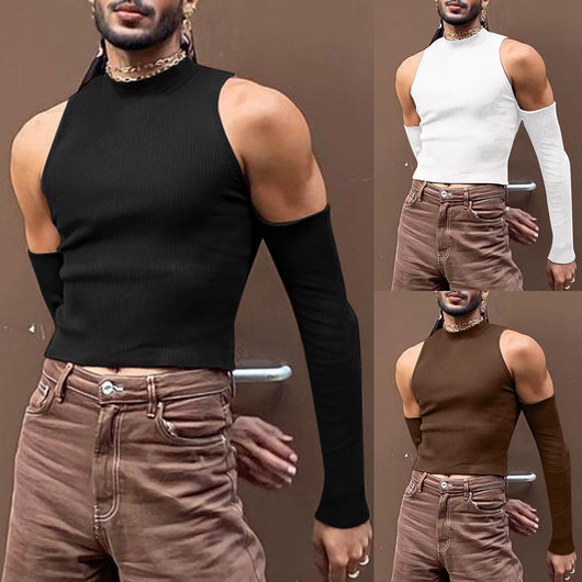 Playera Casual de Manga Larga con Diseño Hombro Descubierto y Detalles Calados - Image 8