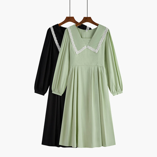 Vestido Largo Elegante de Cintura Alta con Cuello de Princesa - Image 3