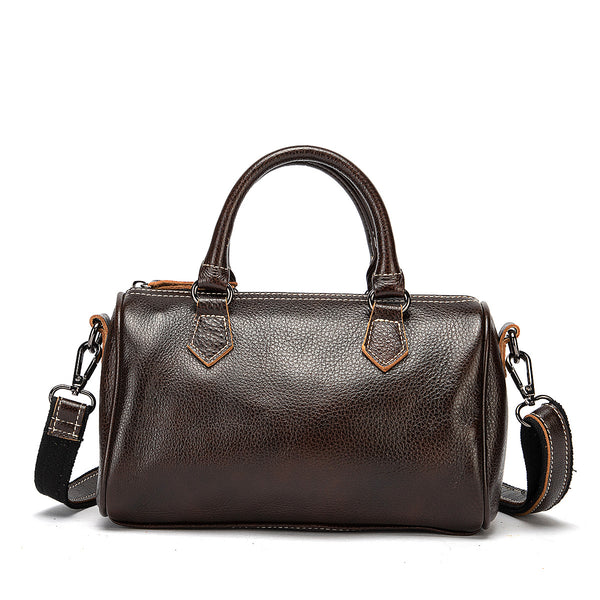 Bolso Retro de Cuero Genuino para Mujer - Diseño Casual y Portátil
