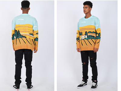 Playera de Cuello Redondo con Combinación de Colores Europeo-Americana - Image 4