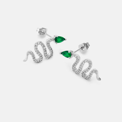 Aretes y Collar Serpiente con Circones Naturales - Image 7