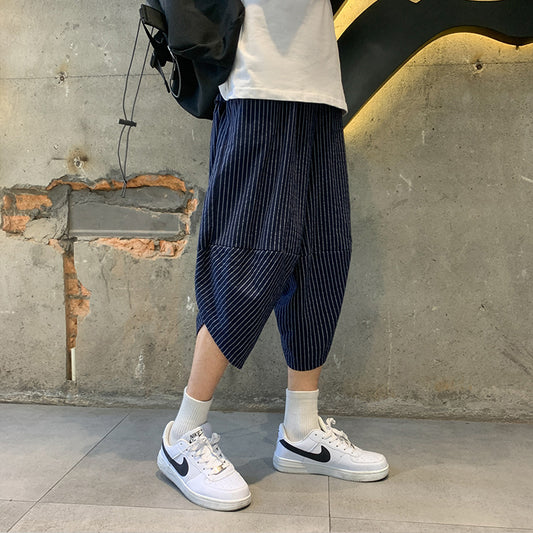 Pantalones de Lino Hombre Talla Grande Pierna Ancha