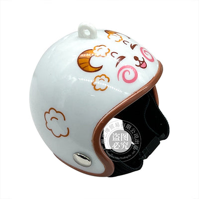 Red pet helmet with a strawberry design, featuring a smiling face, green leaves, and yellow seeds. - Image 16