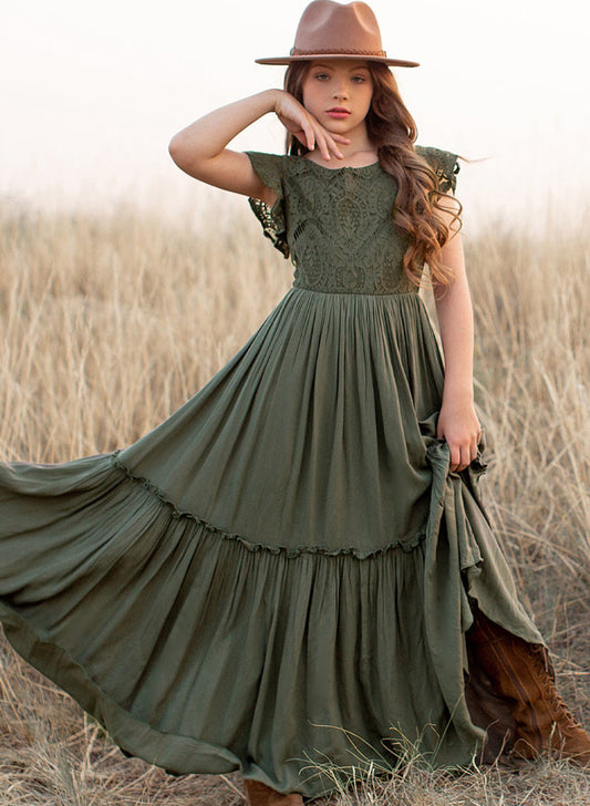 Vestido de Encaje Elegante para Niñas - Diseño Formal para Bodas y Eventos - Image 2