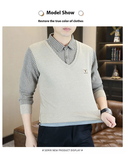 Suéter Falso Dos Piezas Hombre Casual Ejecutivo Multiusos - Image 15