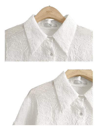 Blusa Elegante con Cuello Solapa y Pliegues para Mujer - Image 2