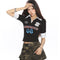 Polo Casual Mujer con Cuello V Profundo y Falso Cuello Clásico