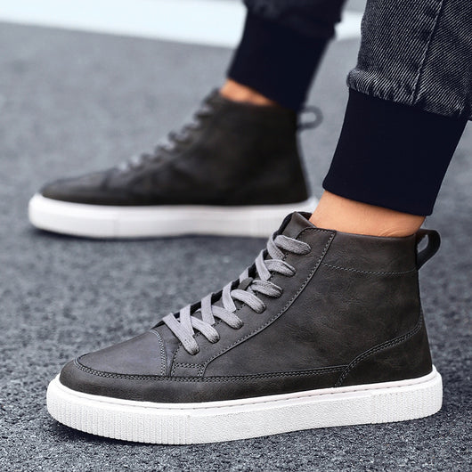 Zapatillas Altas de Cuero Estilo Coreano - Image 14