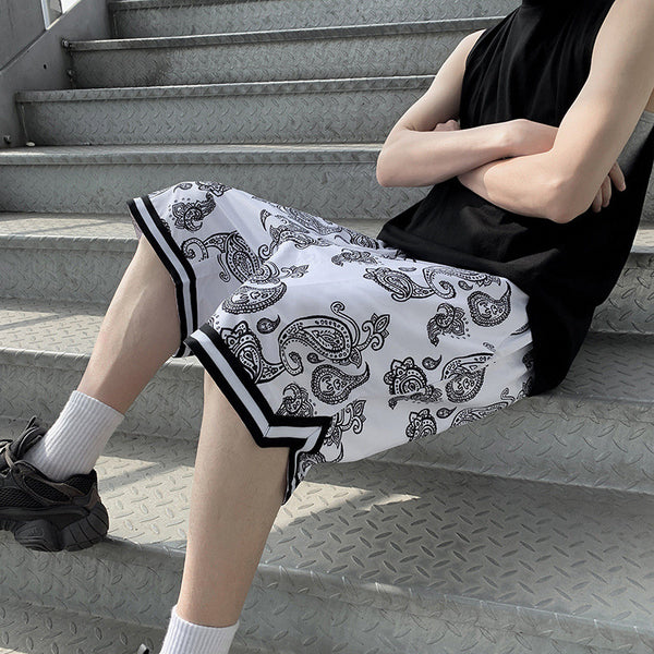 Shorts de Baloncesto Cashew Stripe para Hombre