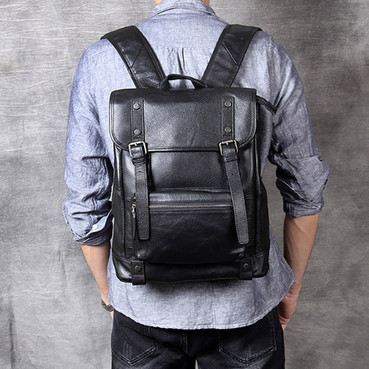 Mochila de Cuero Genuino para Hombre - Diseño Casual y Versátil - Image 4
