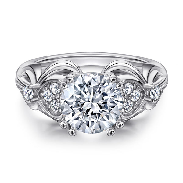 Anillo Chapado en Oro Rosado con Circonia Cúbica Champagne - Joya Resistente al Deslustre