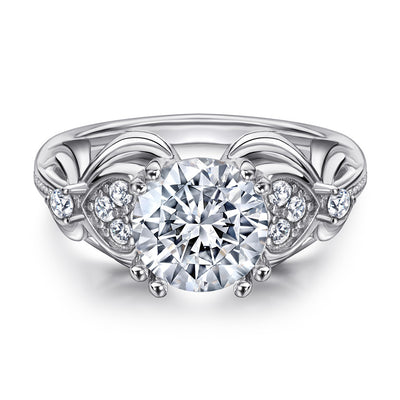 Anillo Chapado en Oro Rosado con Circonia Cúbica Champagne - Joya Resistente al Deslustre