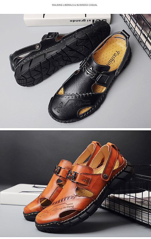 Sandalias Casuales de Cuero Genuino para Hombre - Estilo Versátil y Cómodo - Image 12