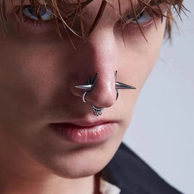 Aro Nasal Punk Europeo sin Perforación - Diseño Oscuro y Audaz