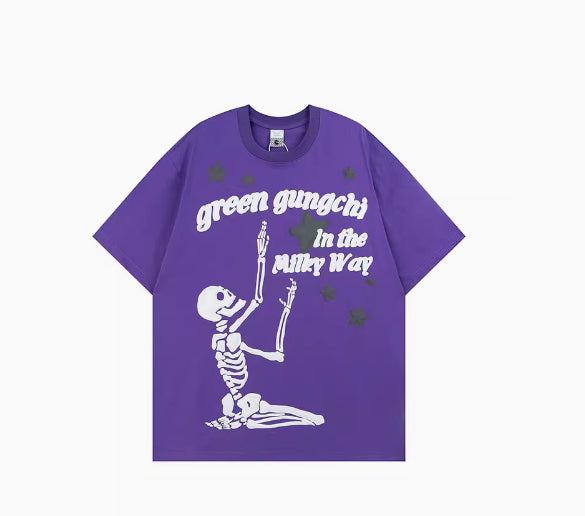 Camiseta Estampado Calavera Retro Americano