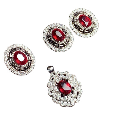 Conjunto de Plata 925 con Rubí Incrustado - Image 12