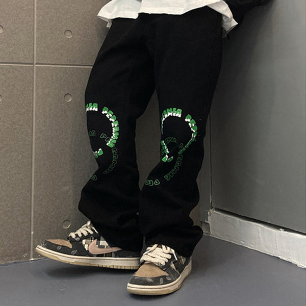 Pantalones Jeans Hombre Rectos Sueltos Pierna Ancha
