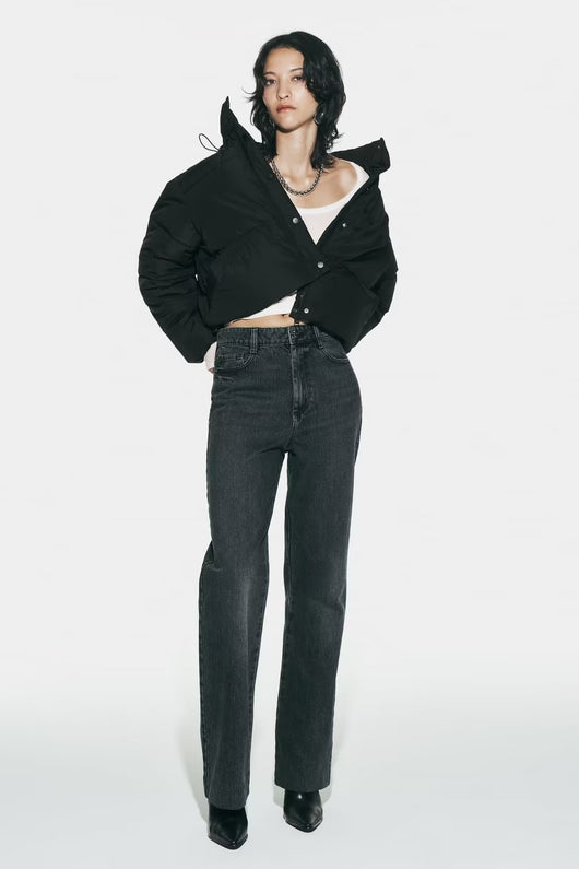 Chaqueta Acolchada Suelta con Cuello Parado - Algodón Premium - Image 15