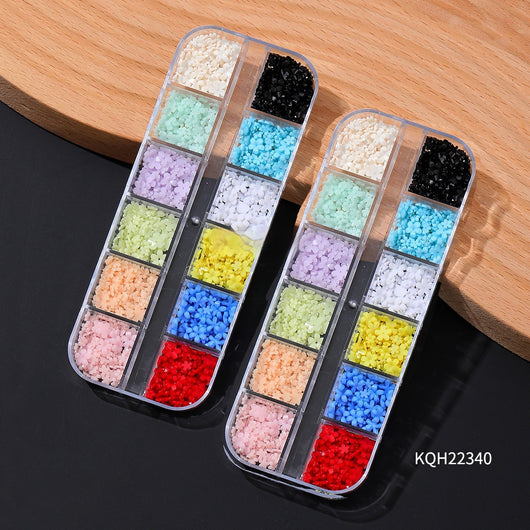 Decoraciones de Manicura con Flores de Resina y Diamantes de Cristal - Image 9