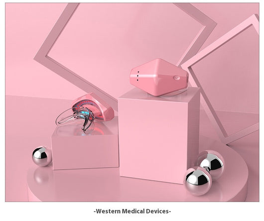 White and clear plastic beauty lip care instrument with red light elements for at-home lip treatment. - Image 8