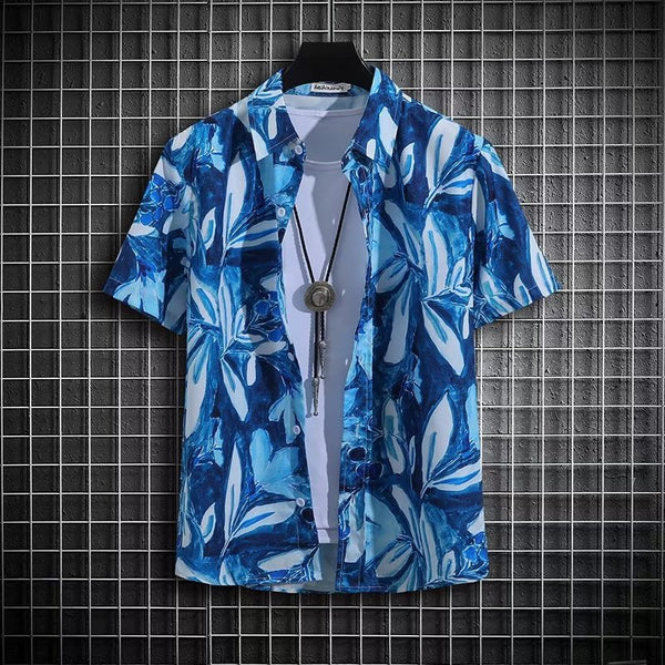 Camisa Casual Suelta de Diseño Exclusivo para Hombre Talla Grande Verano