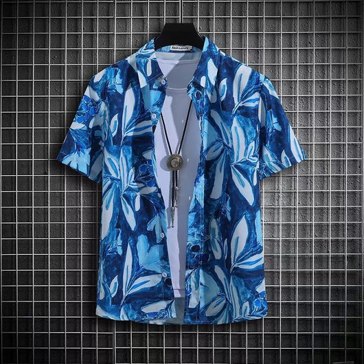Camisa Casual Suelta de Diseño Exclusivo para Hombre Talla Grande Verano