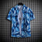 Camisa Masculina Casual Solta de Design Exclusivo Plus Size Verão