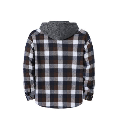 Chaqueta Hoodie Cuadriculada Moderna para Hombre - Image 23