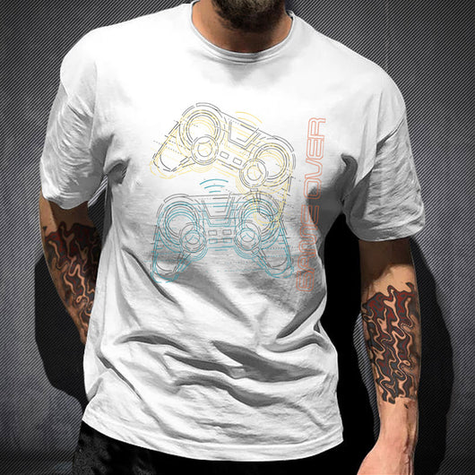 Playera Gamer con Estampado de Letras Creativas - Cuello Redondo Unisex - Image 19