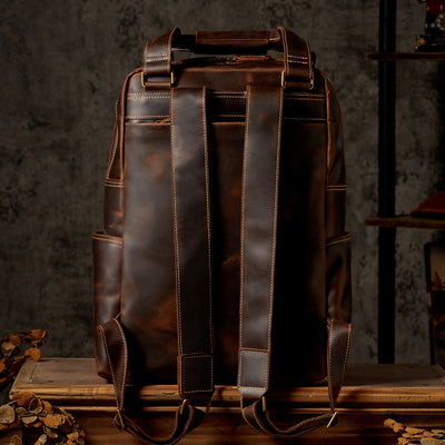 Mochila de Cuero Retro Crazy Horse para Hombre - Image 11