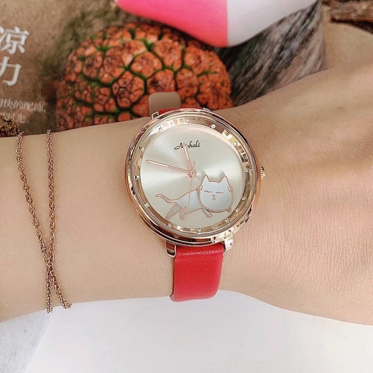 Reloj Elegante para Estudiantes - Diseño Moderno Gatito