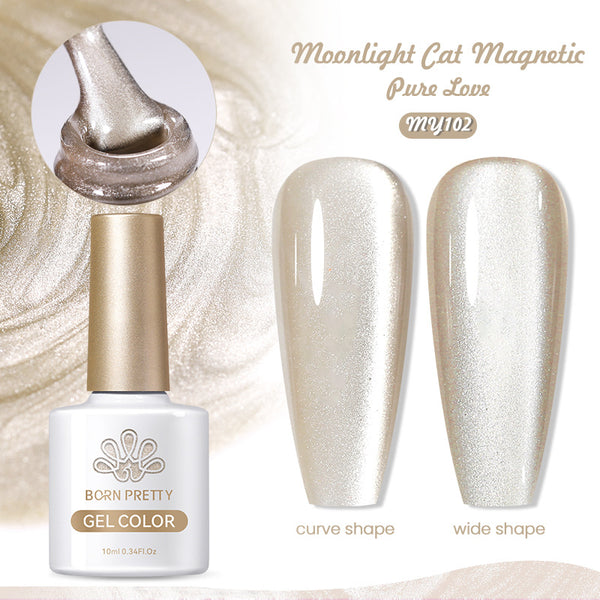 Esmalte de Uñas Gel Ojo de Gato Blanco Porcelana - Efecto Luz Lunar - Image 6